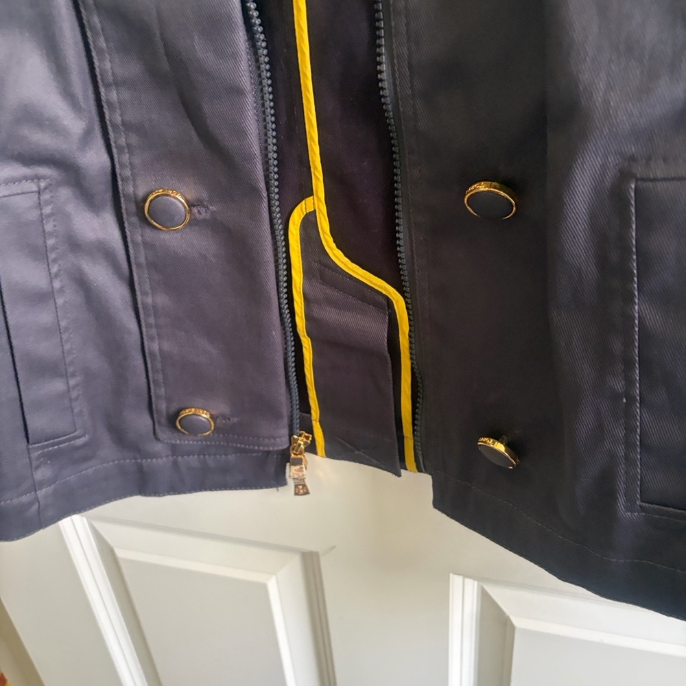 New Without Tags Tory Burch size 6 Women’s Navy Blue nautical 2-wayZip-Up Jacket - Picture 14 of 14